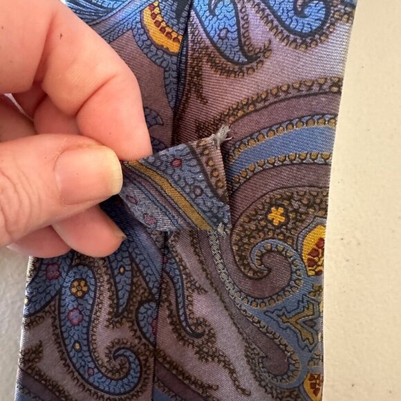 Ralph Lauren Collection Paisley Silk Necktie 60" Made In Italy 100% Silk Handmad - Picture 10 of 11